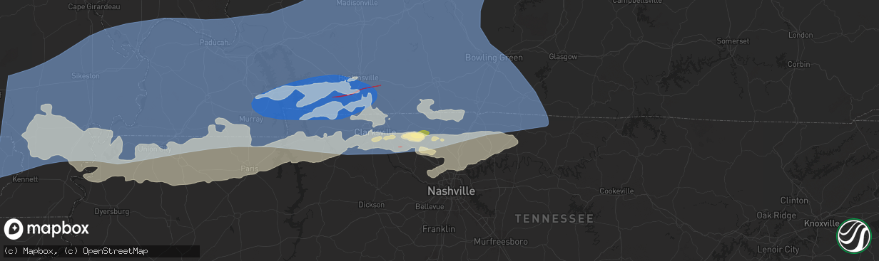 Hail map in Springfield, TN on May 26, 2024