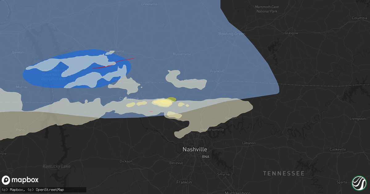 Hail map in Springfield, TN on May 26, 2024