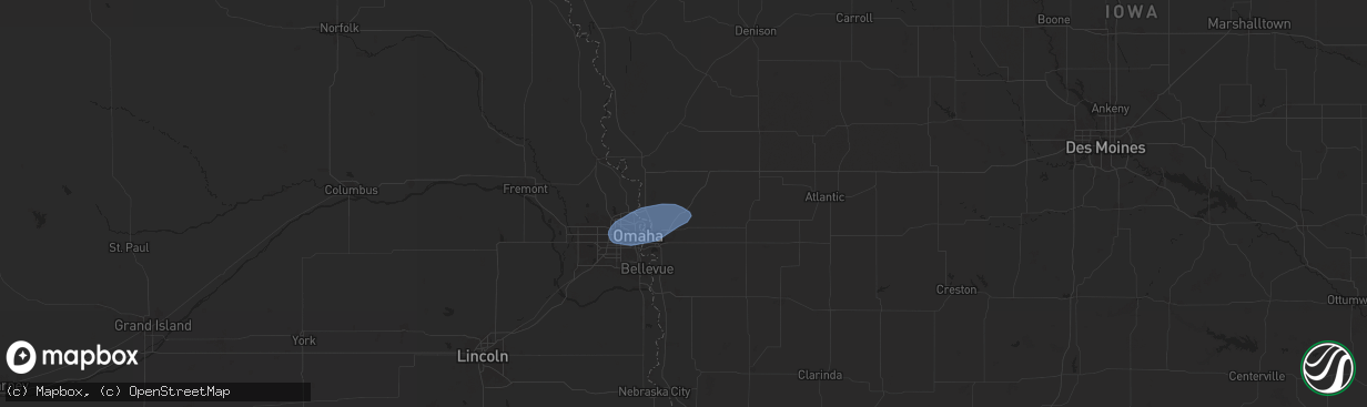 Hail map in Underwood, IA on May 26, 2024