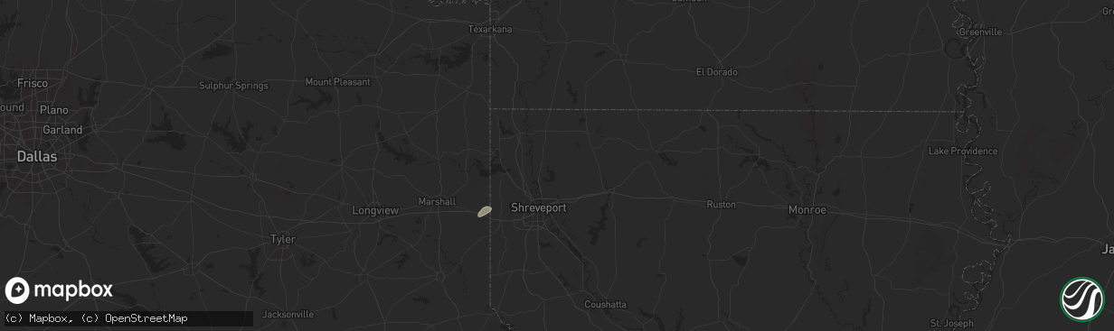 Hail map in Benton, LA on May 26, 2025