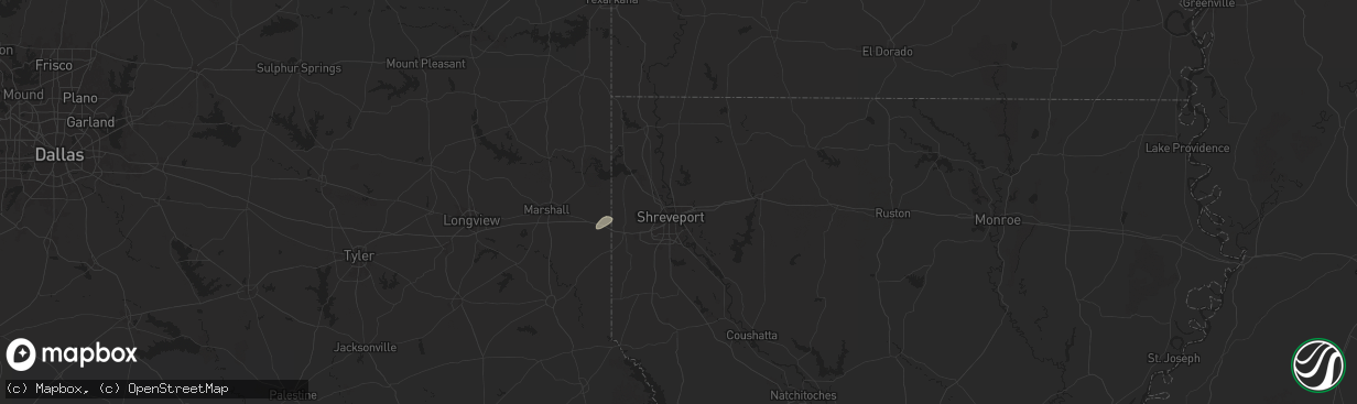Hail map in Bossier City, LA on May 26, 2025