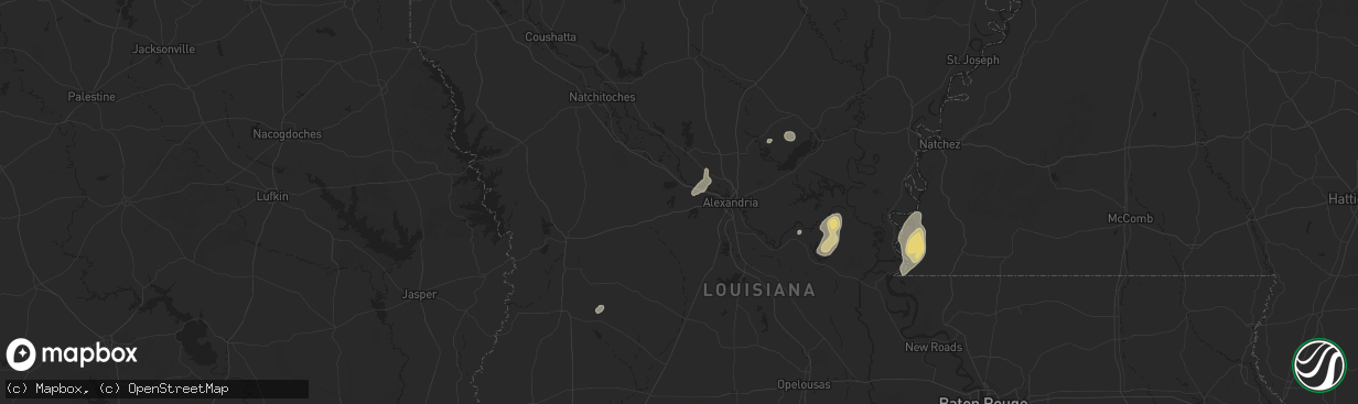 Hail map in Boyce, LA on May 26, 2025