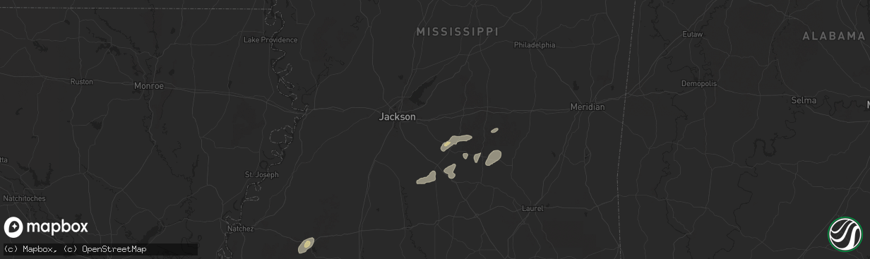 Hail map in Brandon, MS on May 26, 2025