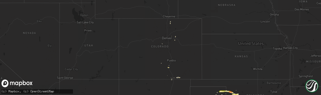 Hail map in Colorado on May 26, 2025