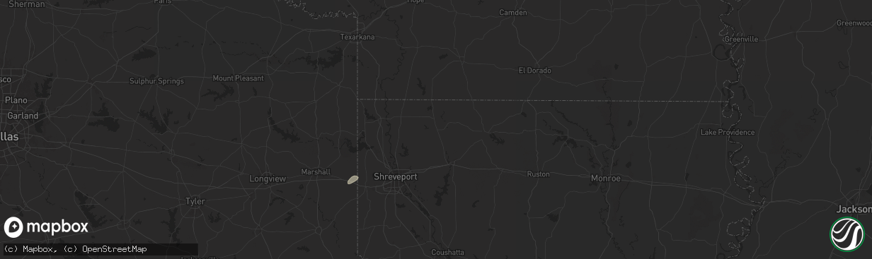 Hail map in Cotton Valley, LA on May 26, 2025