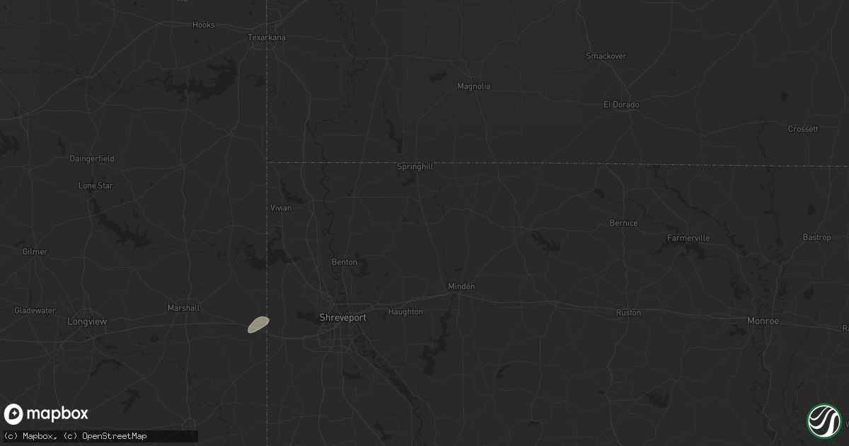 Hail map in Cotton Valley, LA on May 26, 2025