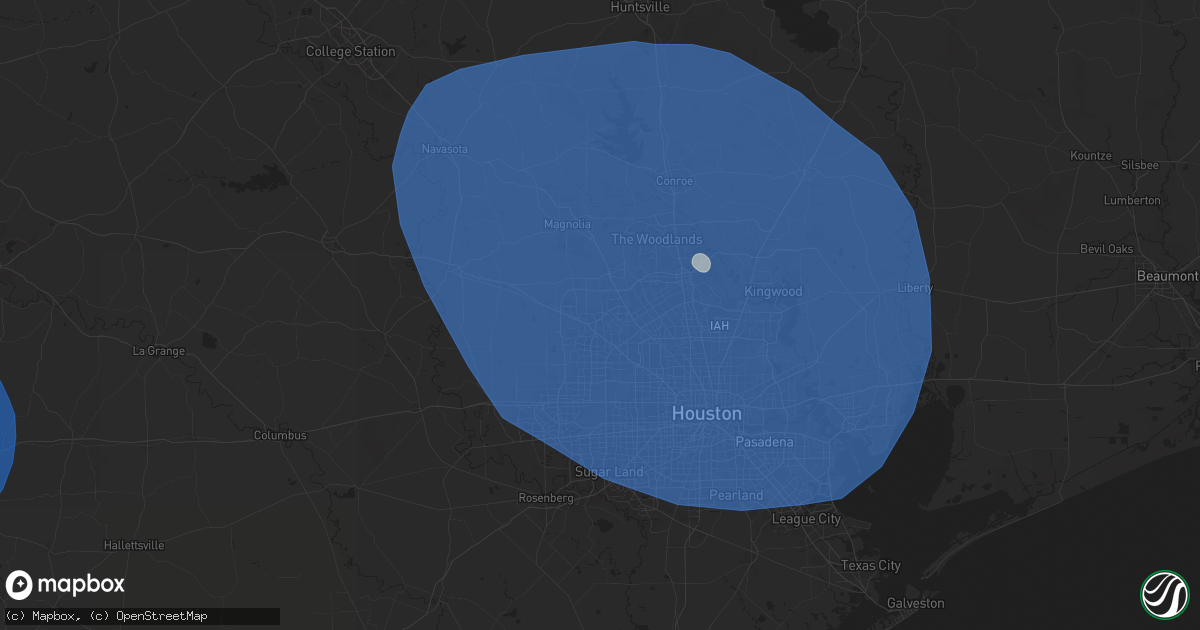 Hail map in Cypress, TX on May 26, 2025