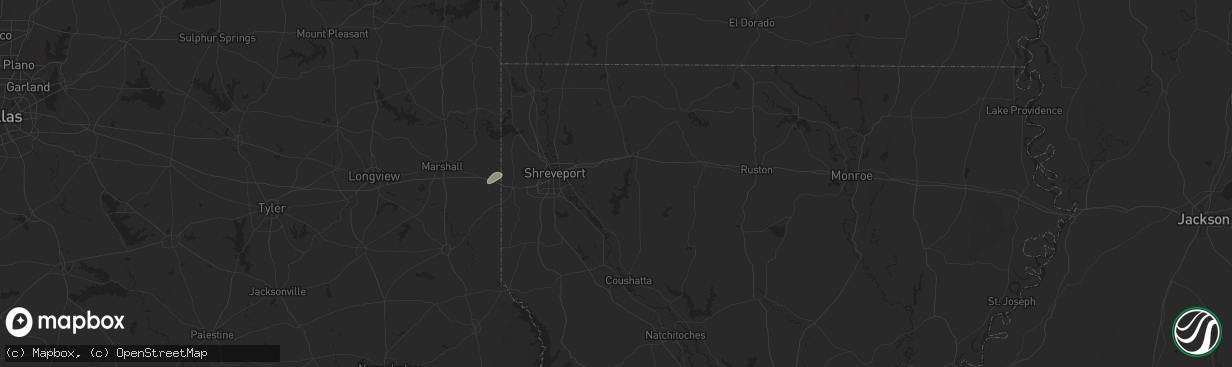 Hail map in Doyline, LA on May 26, 2025