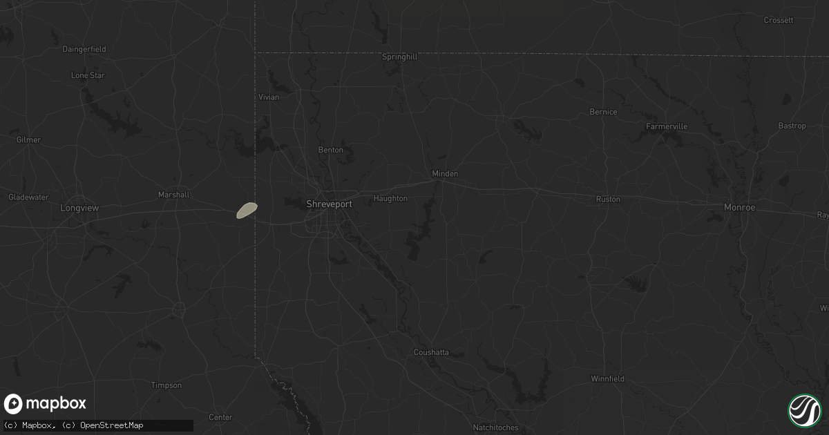 Hail map in Doyline, LA on May 26, 2025