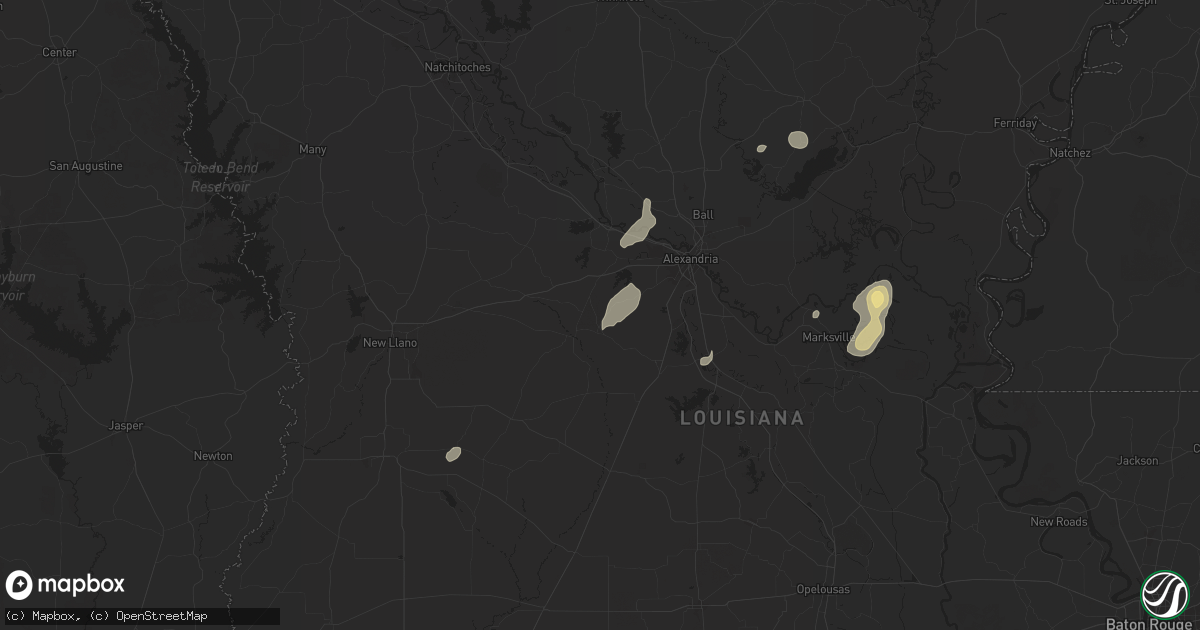 Hail map in Elmer, LA on May 26, 2025