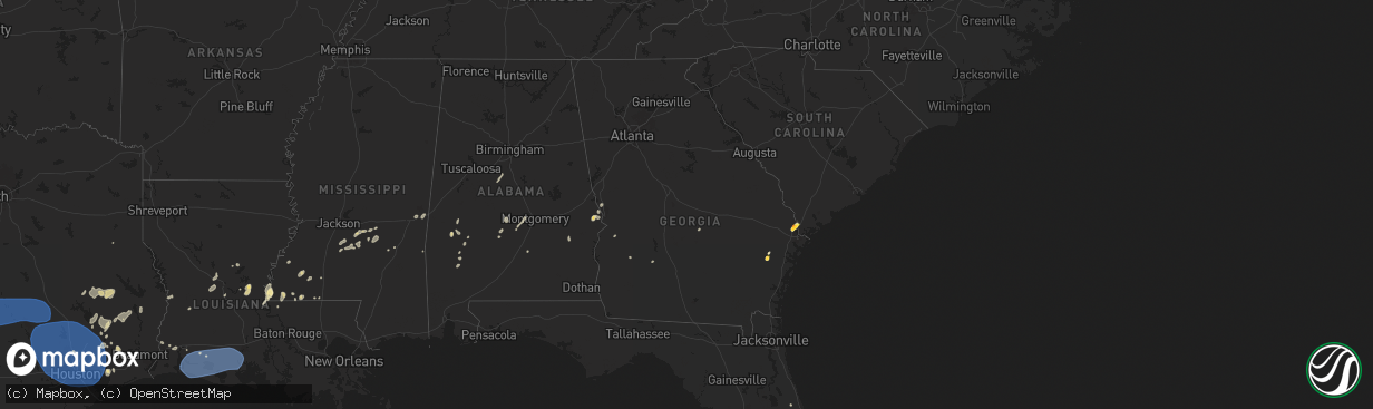 Hail map in Georgia on May 26, 2025