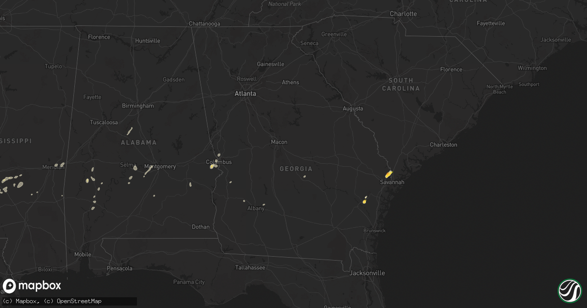 Hail map in Georgia on May 26, 2025