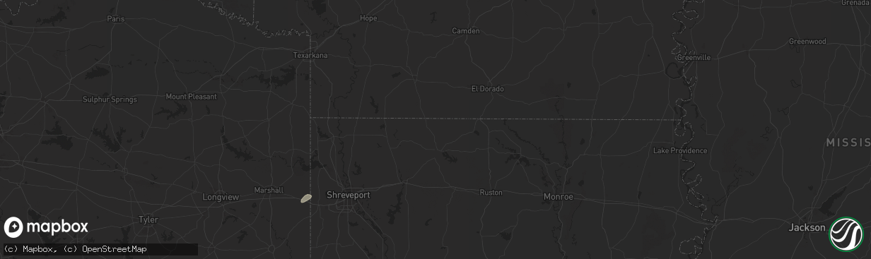Hail map in Haynesville, LA on May 26, 2025