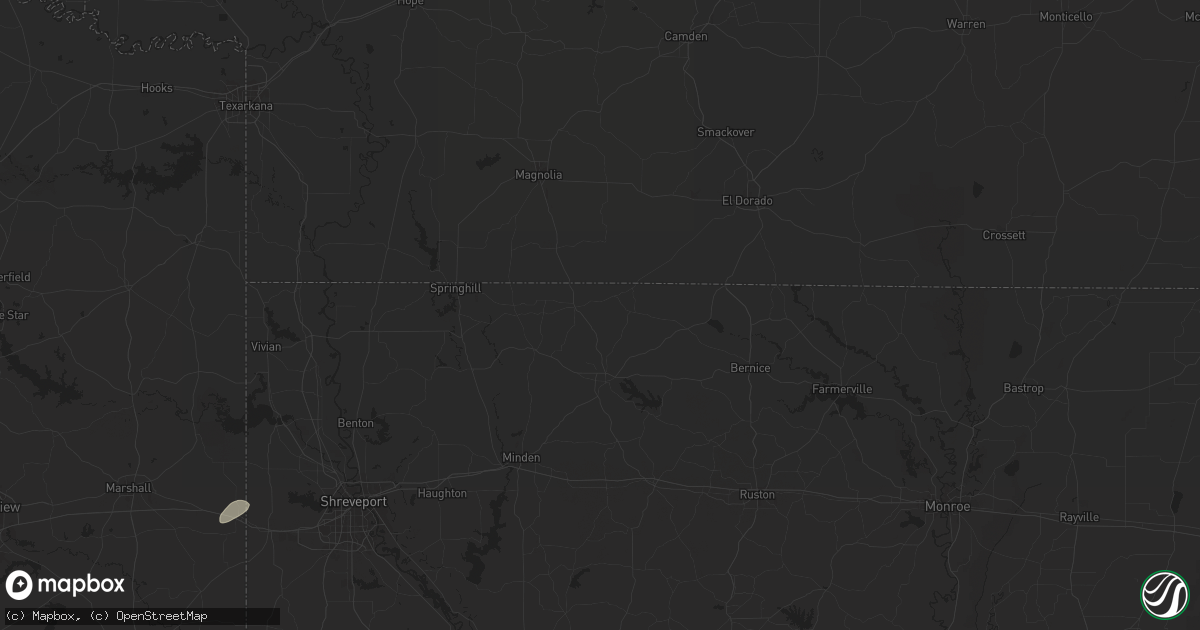 Hail map in Haynesville, LA on May 26, 2025