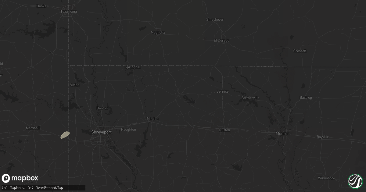 Hail map in Homer, LA on May 26, 2025
