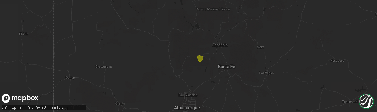 Hail map in Jemez Springs, NM on May 26, 2025