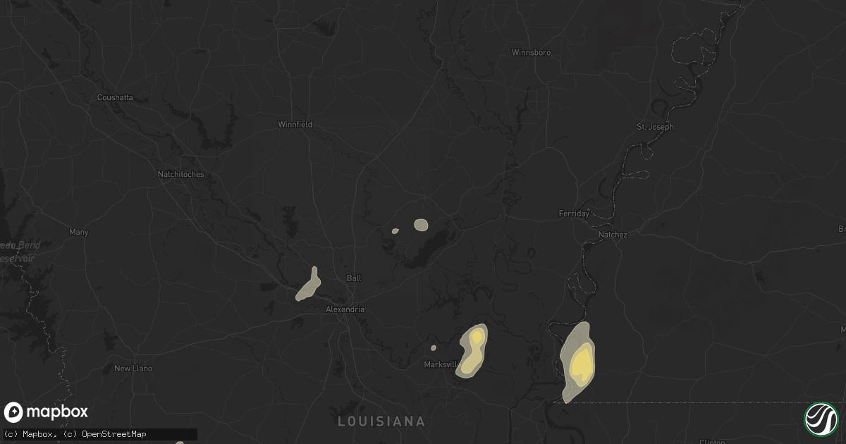 Hail map in Jena, LA on May 26, 2025