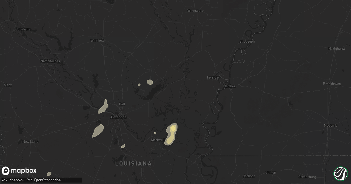 Hail map in Jonesville, LA on May 26, 2025