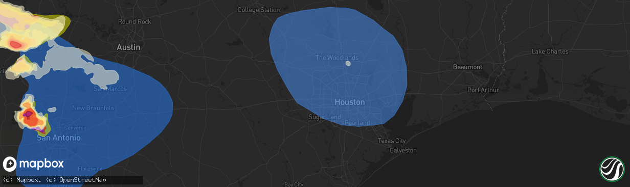 Hail map in Katy, TX on May 26, 2025