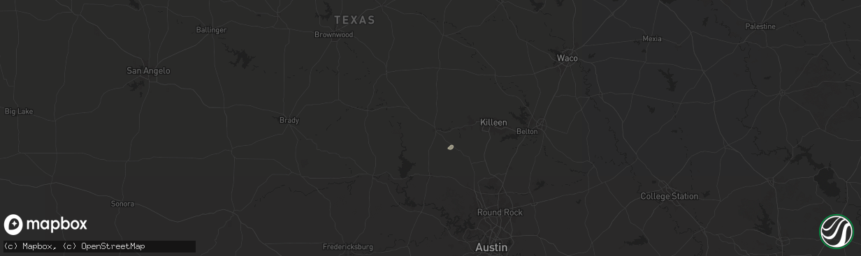 Hail map in Lampasas, TX on May 26, 2025