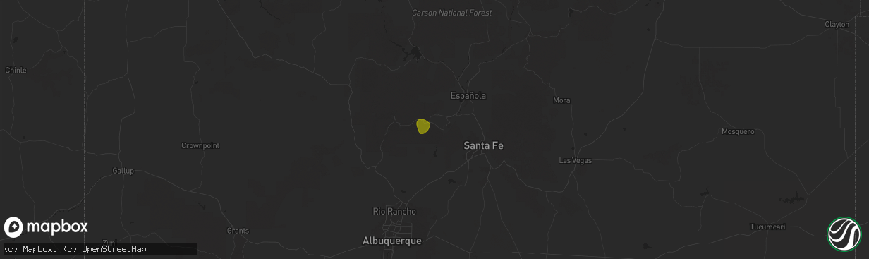 Hail map in Los Alamos, NM on May 26, 2025