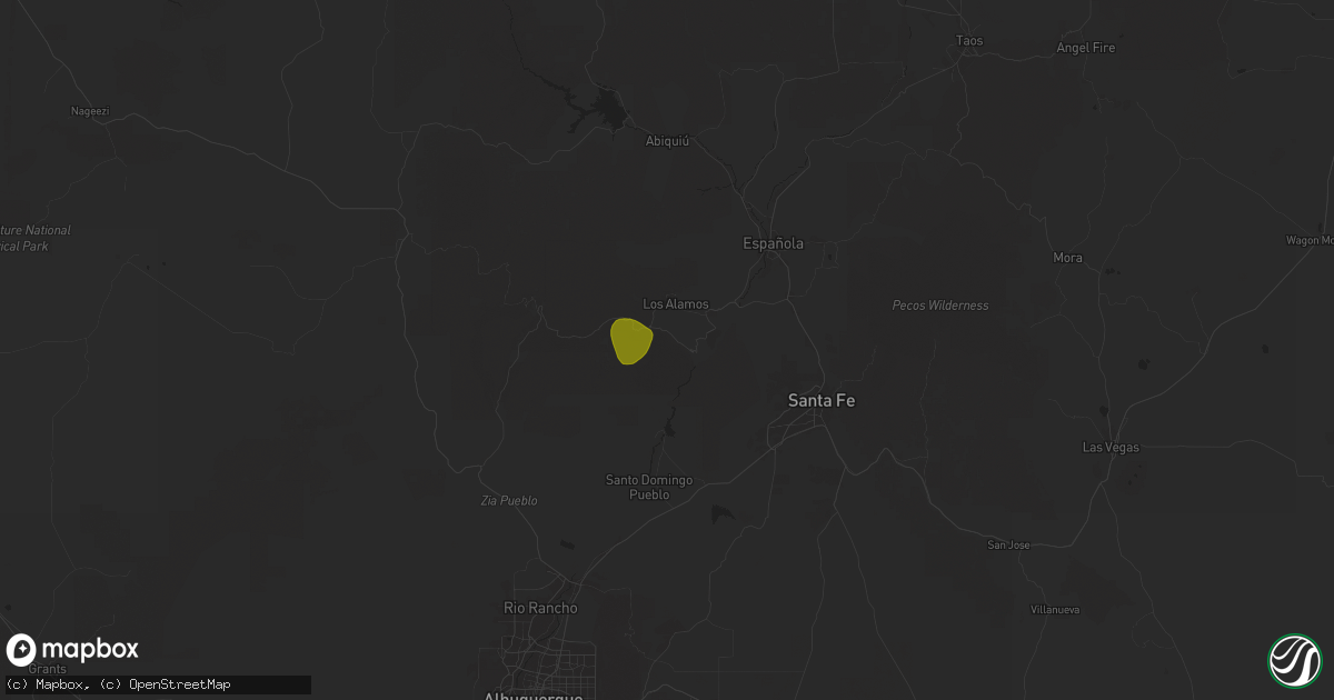 Hail map in Los Alamos, NM on May 26, 2025
