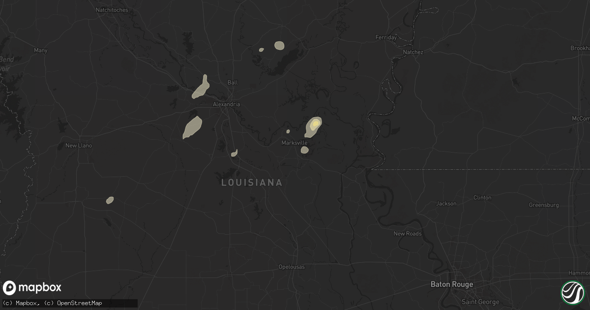 Hail map in Mansura, LA on May 26, 2025