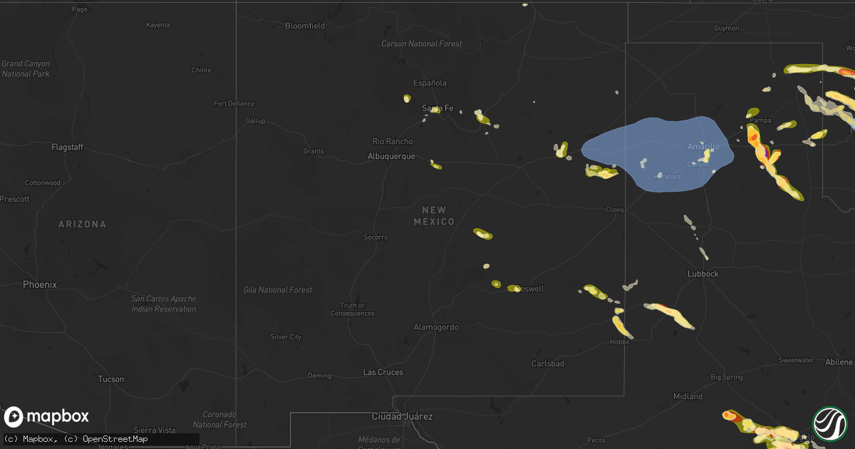 Hail map in New Mexico on May 26, 2025