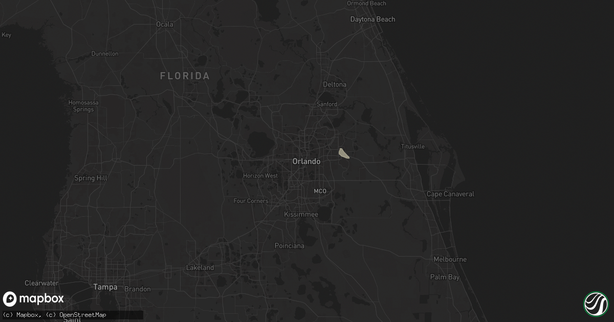Hail map in Orlando, FL on May 26, 2025
