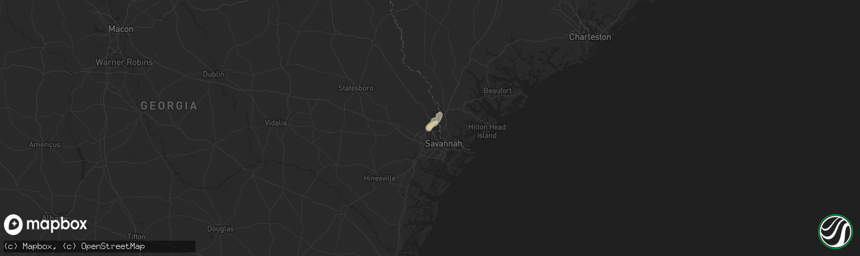 Hail map in Port Wentworth, GA on May 26, 2025