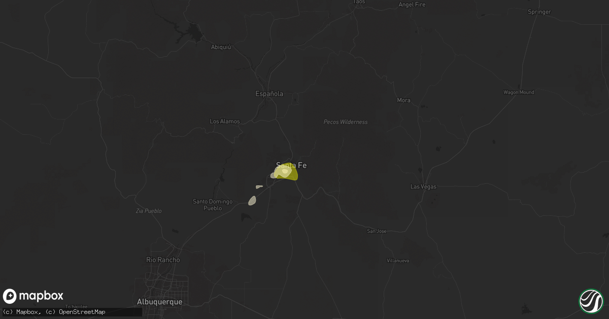 Hail map in Santa Fe, NM on May 26, 2025