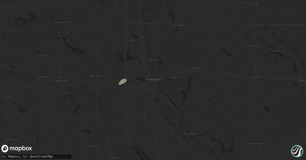 Hail map in Shreveport, LA on May 26, 2025