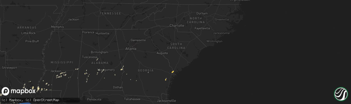 Hail map in South Carolina on May 26, 2025