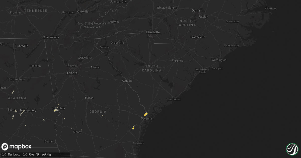Hail map in South Carolina on May 26, 2025
