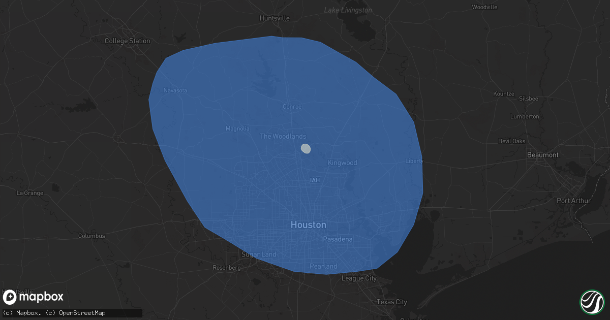 Hail map in Spring, TX on May 26, 2025