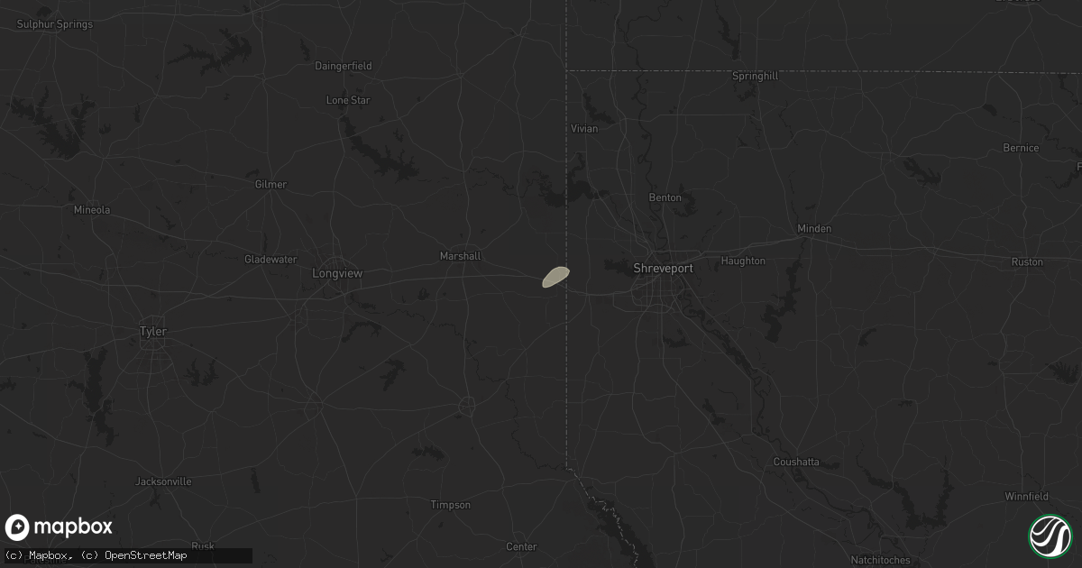 Hail map in Waskom, TX on May 26, 2025