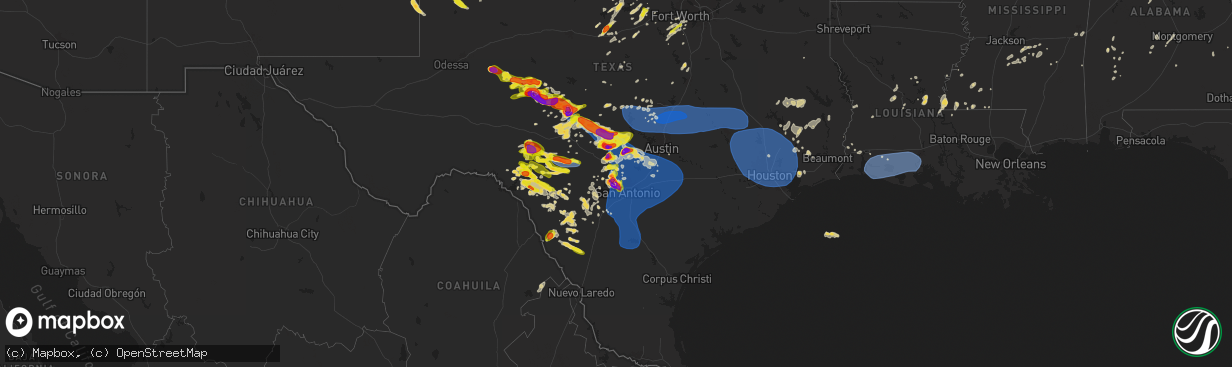Hail map on May 26, 2025