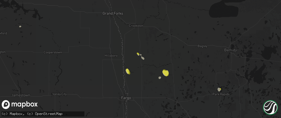 Hail map in Ada, MN on May 26, 2026