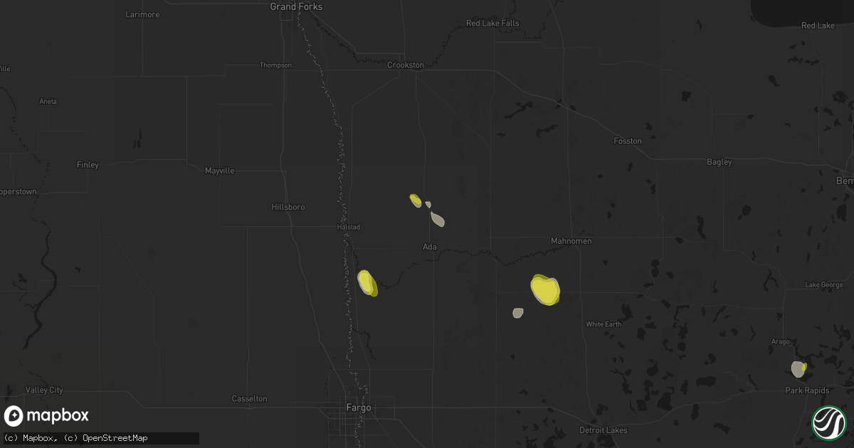 Hail map in Ada, MN on May 26, 2026