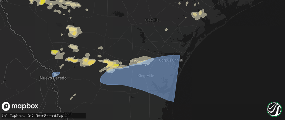Hail map in Agua Dulce, TX on May 26, 2026