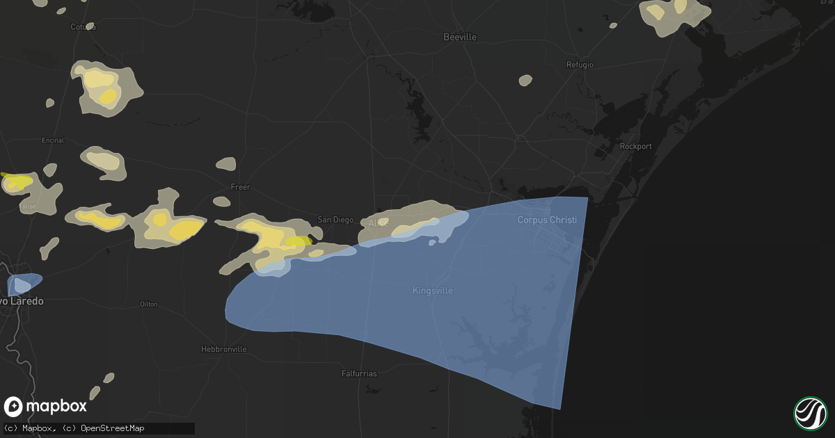 Hail map in Agua Dulce, TX on May 26, 2026
