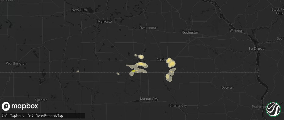 Hail map in Albert Lea, MN on May 26, 2026
