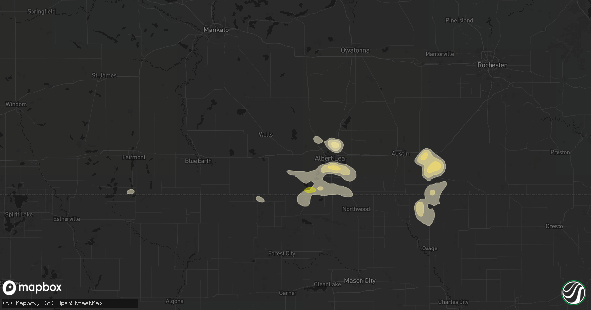 Hail map in Alden, MN on May 26, 2026