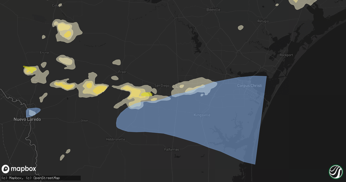 Hail map in Alice, TX on May 26, 2026