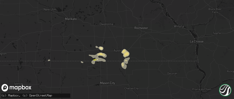 Hail map in Austin, MN on May 26, 2026