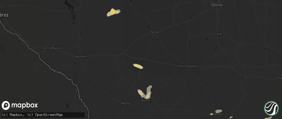 Hail map in Balmorhea, TX on May 26, 2026