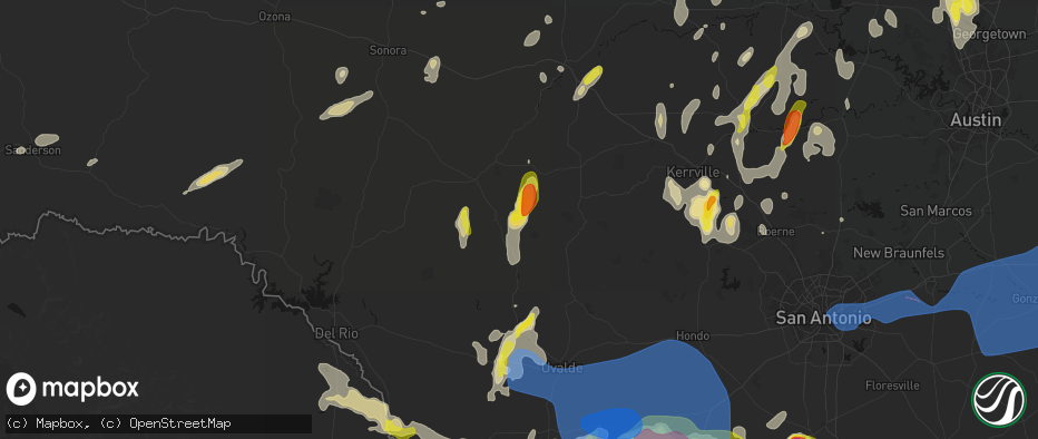 Hail map in Barksdale, TX on May 26, 2026