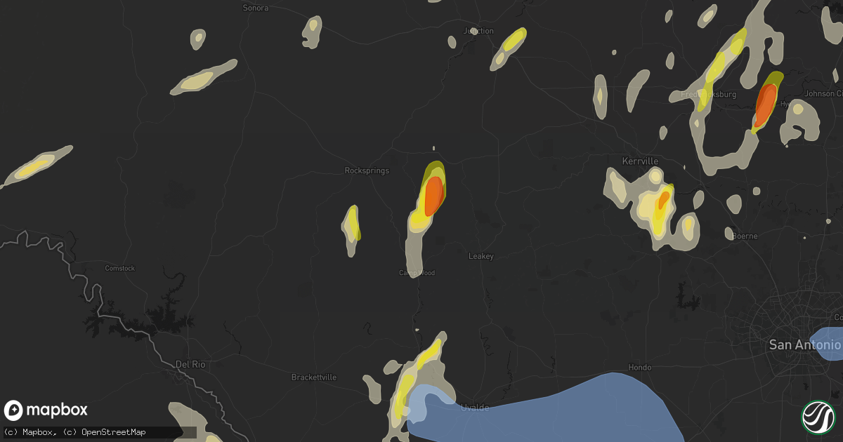 Hail map in Barksdale, TX on May 26, 2026