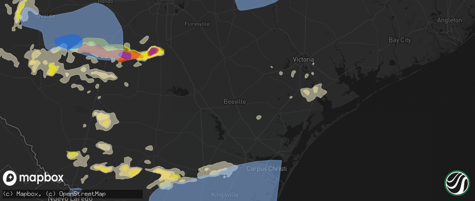Hail map in Beeville, TX on May 26, 2026