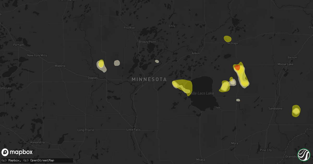 Hail map in Brainerd, MN on May 26, 2026